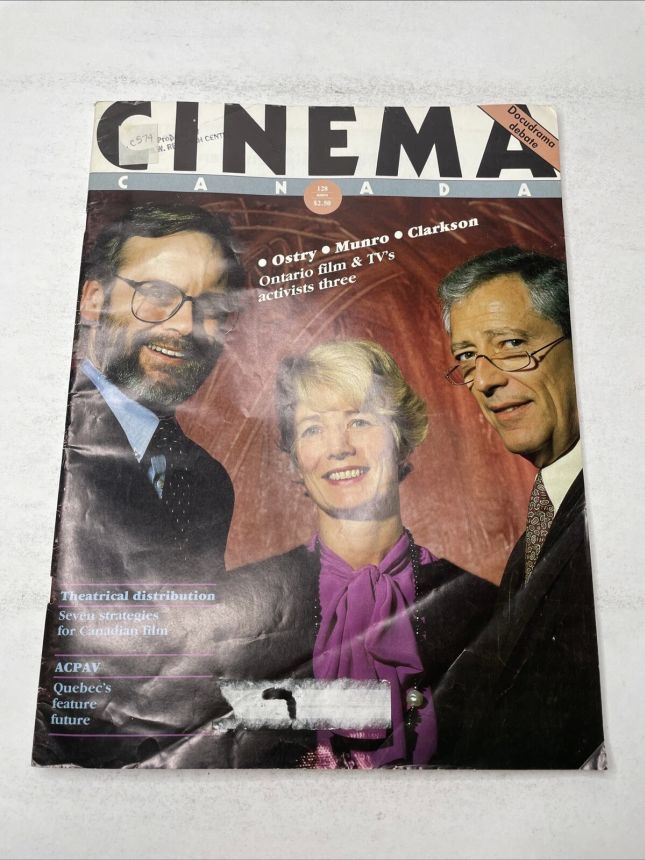 CINEMA CANADA magazine side cover Issue 128  1986