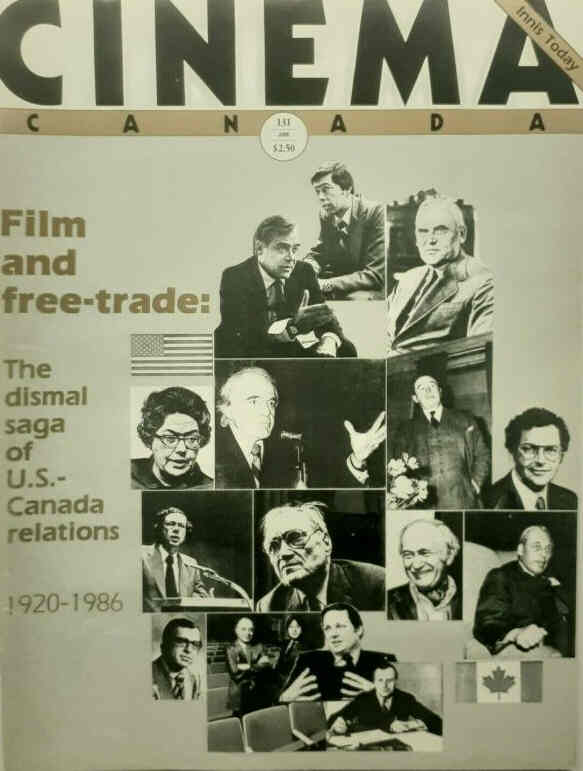 CINEMA CANADA magazine side cover Issue 131  1986