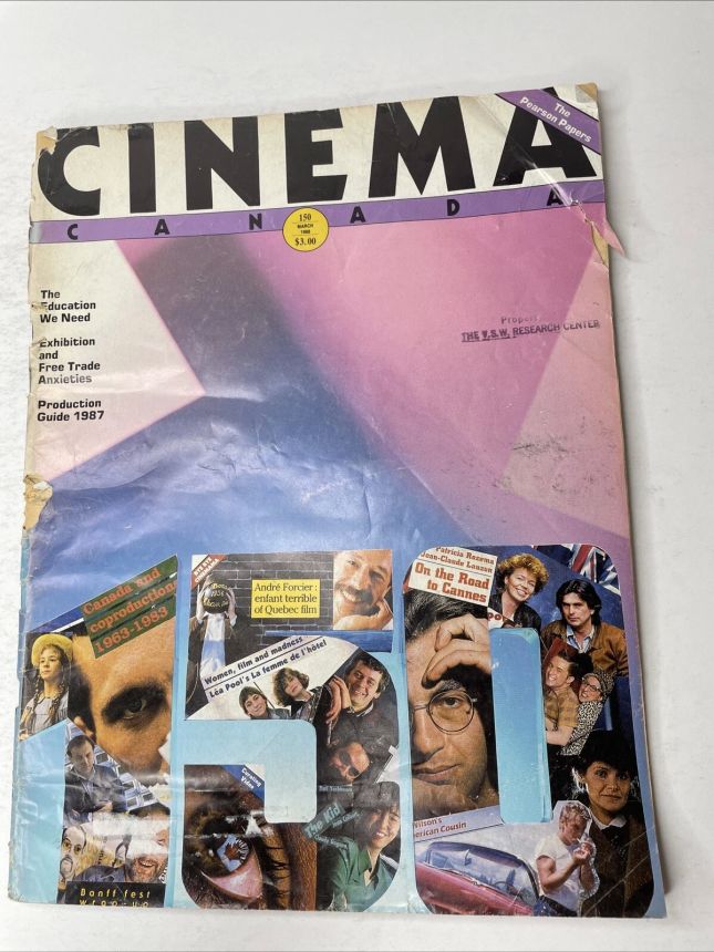 CINEMA CANADA magazine side cover Issue 150  1988