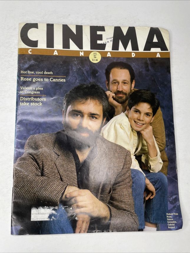 CINEMA CANADA magazine side cover Issue 152  1988