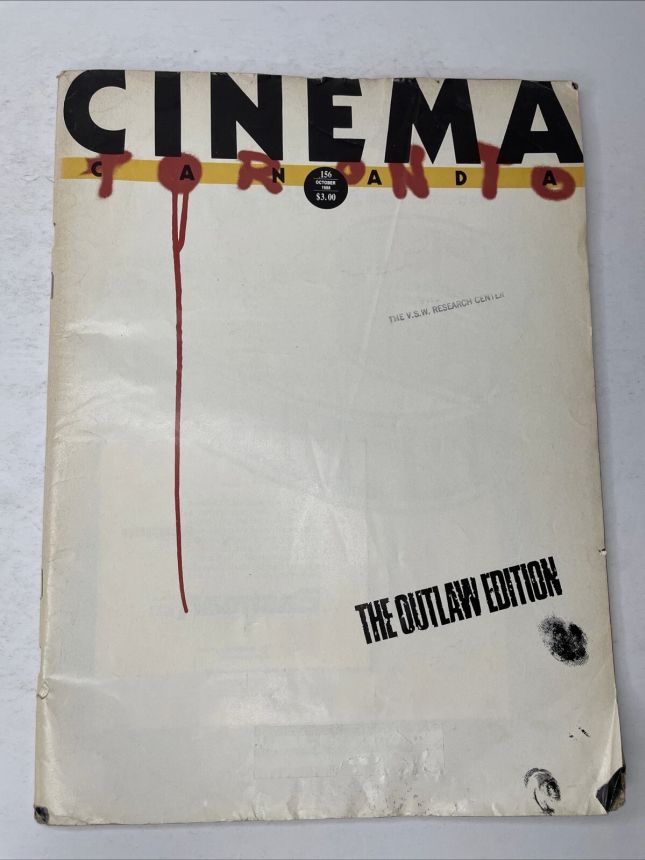 CINEMA CANADA magazine side cover Issue 156  1988