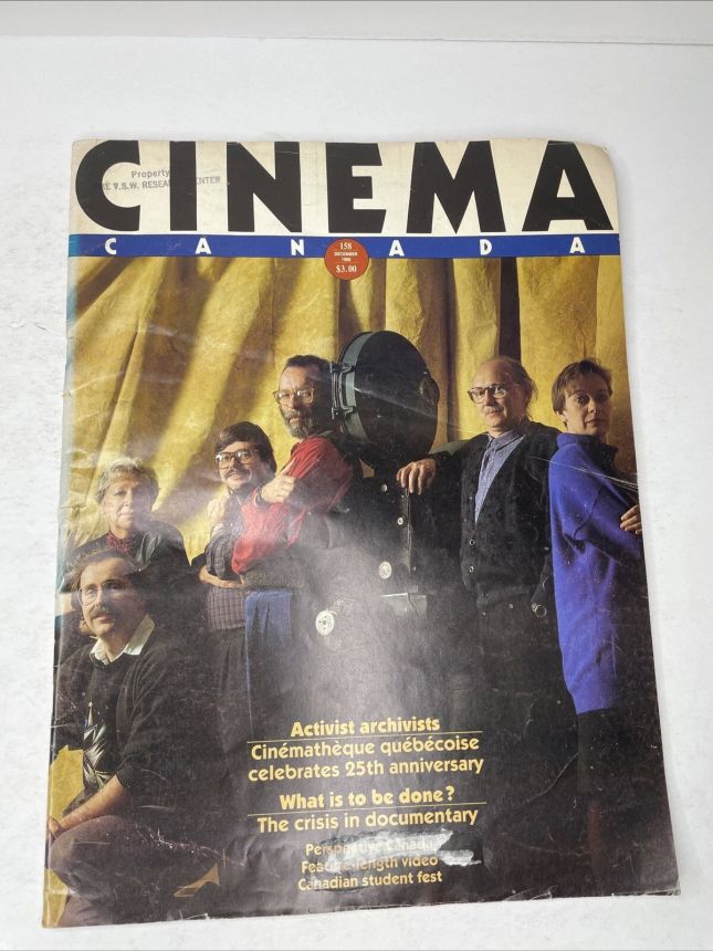 CINEMA CANADA magazine side cover Issue 158  1988