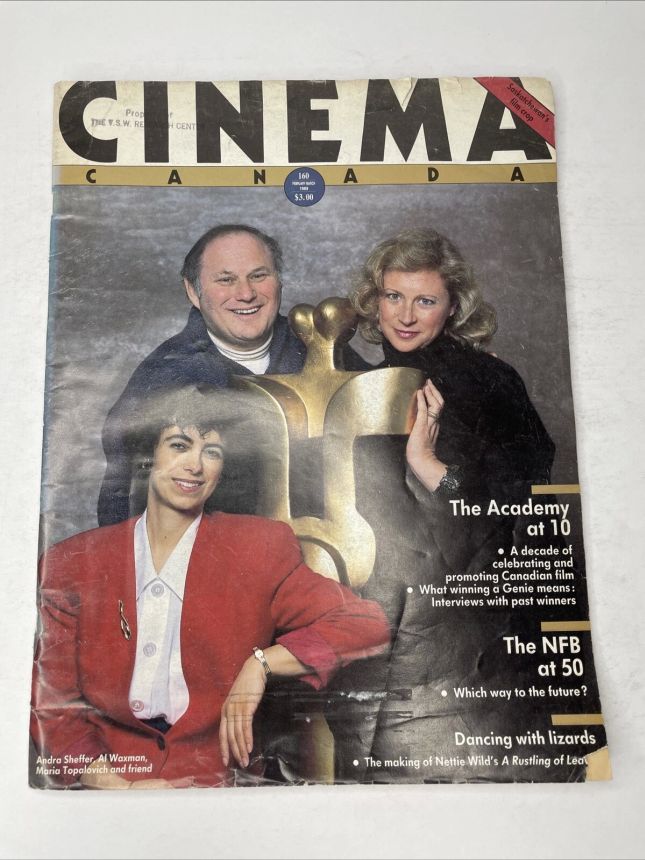 CINEMA CANADA magazine side cover Issue 160  1989