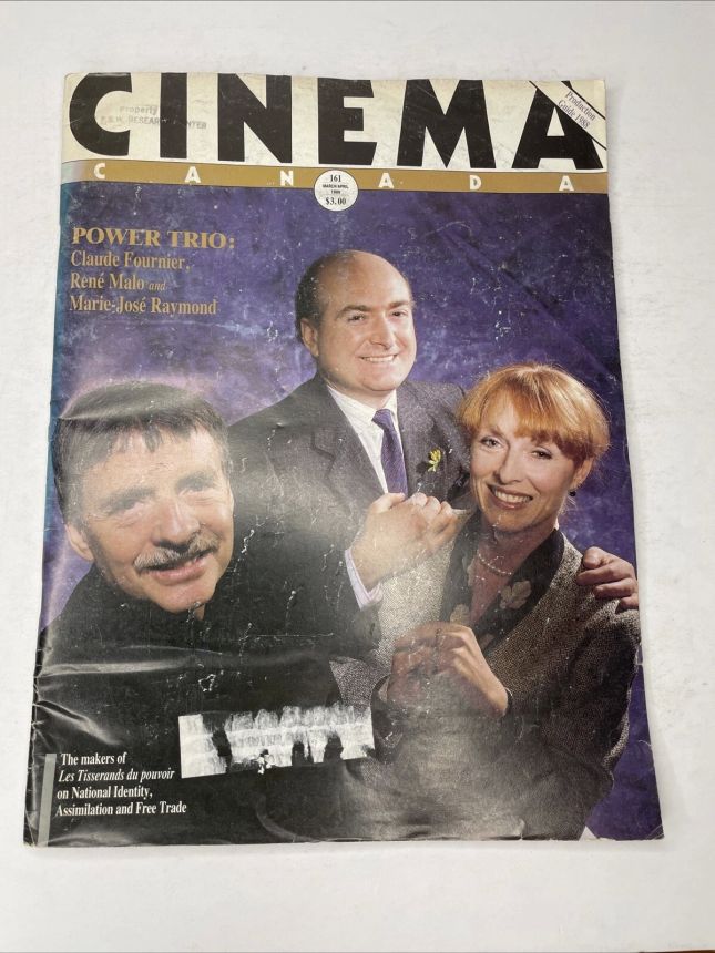 CINEMA CANADA magazine side cover Issue 161  1989