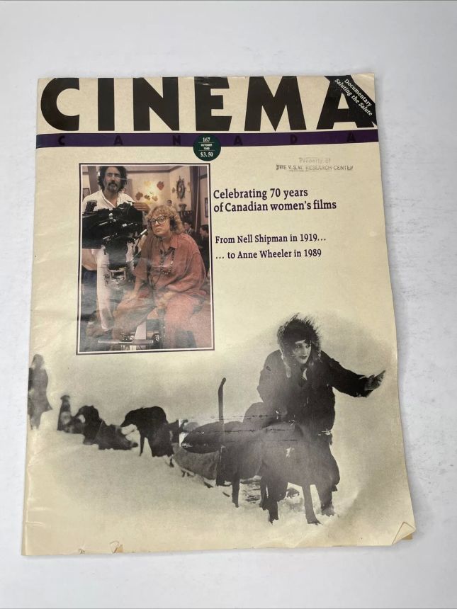 CINEMA CANADA magazine side cover Issue 167  1989