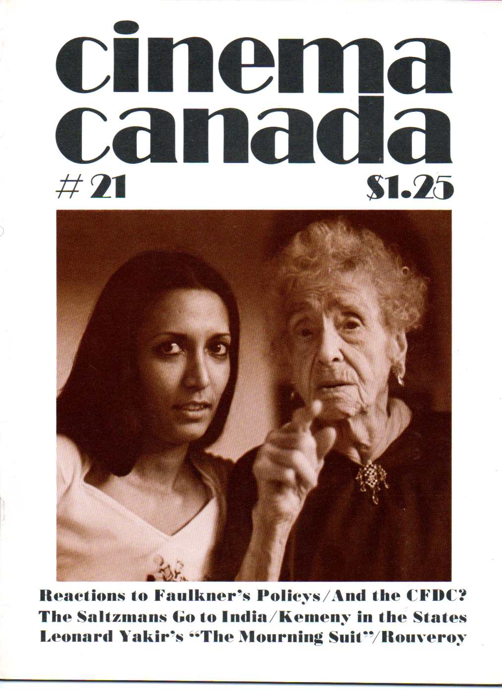 CINEMA CANADA magazine side cover Issue 21  1975