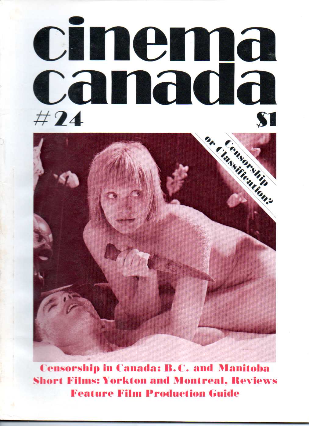 CINEMA CANADA magazine side cover Issue 24  1975