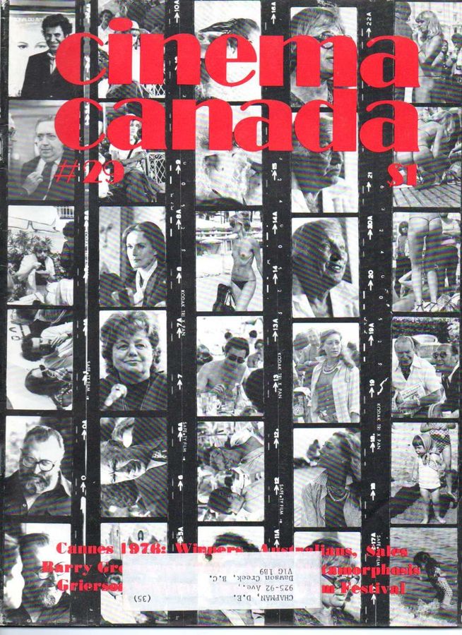 CINEMA CANADA magazine side cover Issue 29  1976