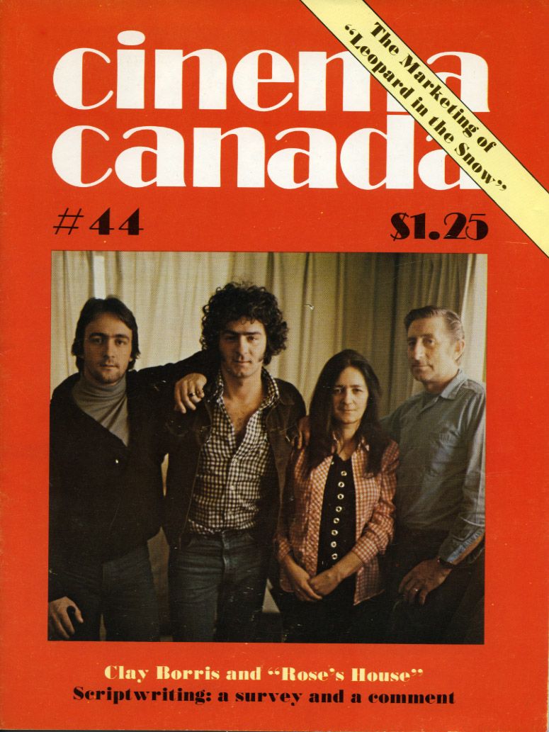 CINEMA CANADA magazine side cover Issue 44  1978