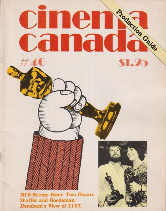 CINEMA CANADA magazine side cover Issue 46  1978
