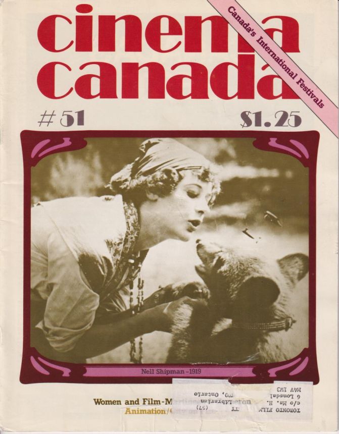 CINEMA CANADA magazine side cover Issue 51  1978