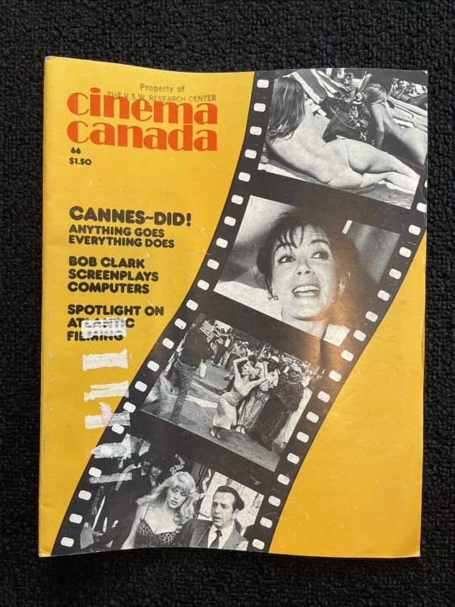 CINEMA CANADA magazine side cover Issue 66  1980