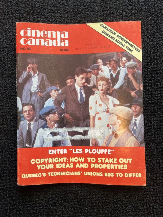 CINEMA CANADA magazine side cover Issue 70  1980