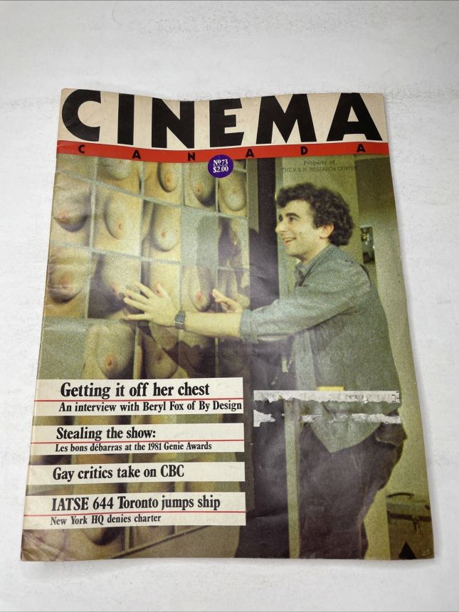 CINEMA CANADA magazine side cover Issue 73  1981