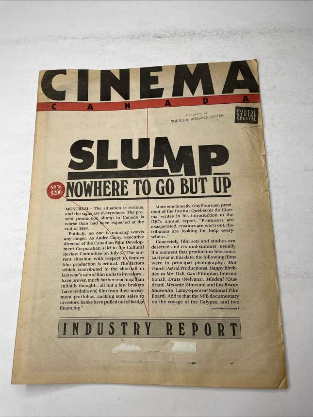 CINEMA CANADA magazine side cover Issue 76  1981