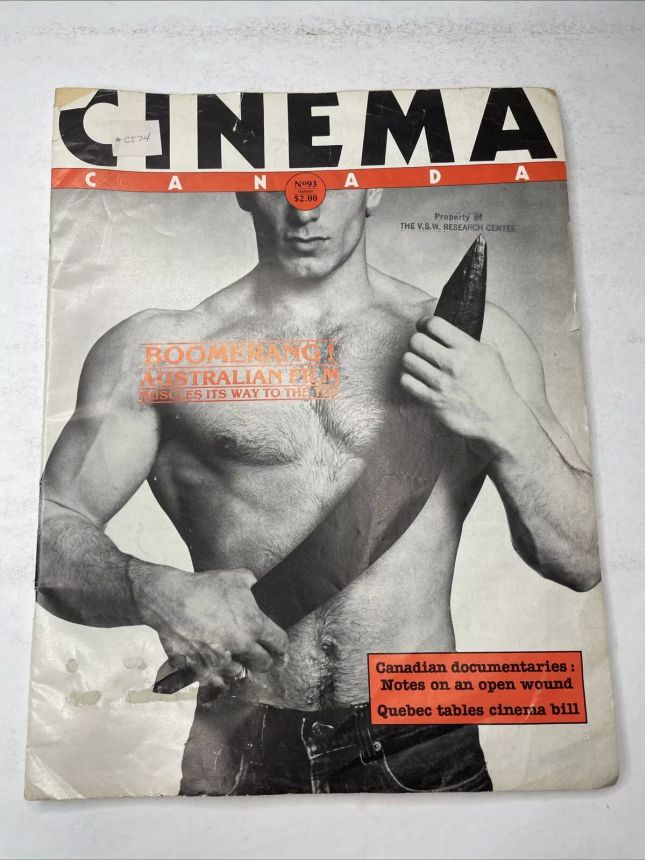 CINEMA CANADA magazine side cover Issue 93  1983
