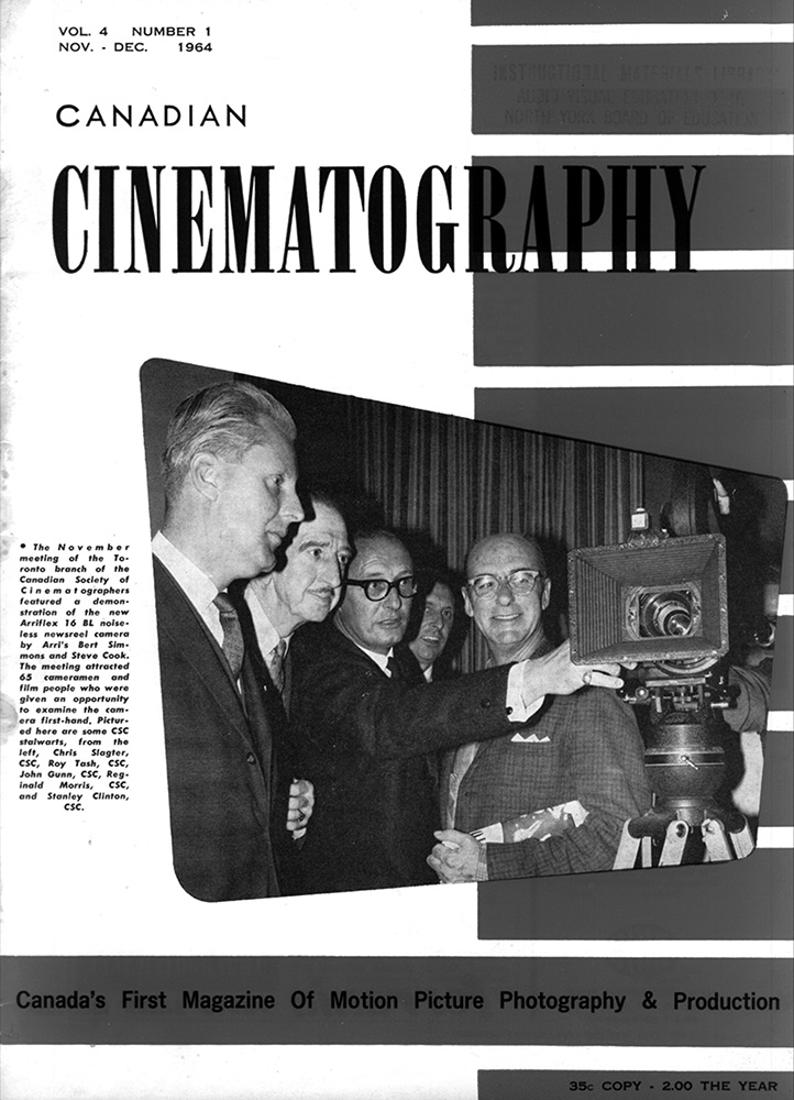 CINEMA CANADA magazine side cover Issue 19  Vol 4 # 1 November 1964