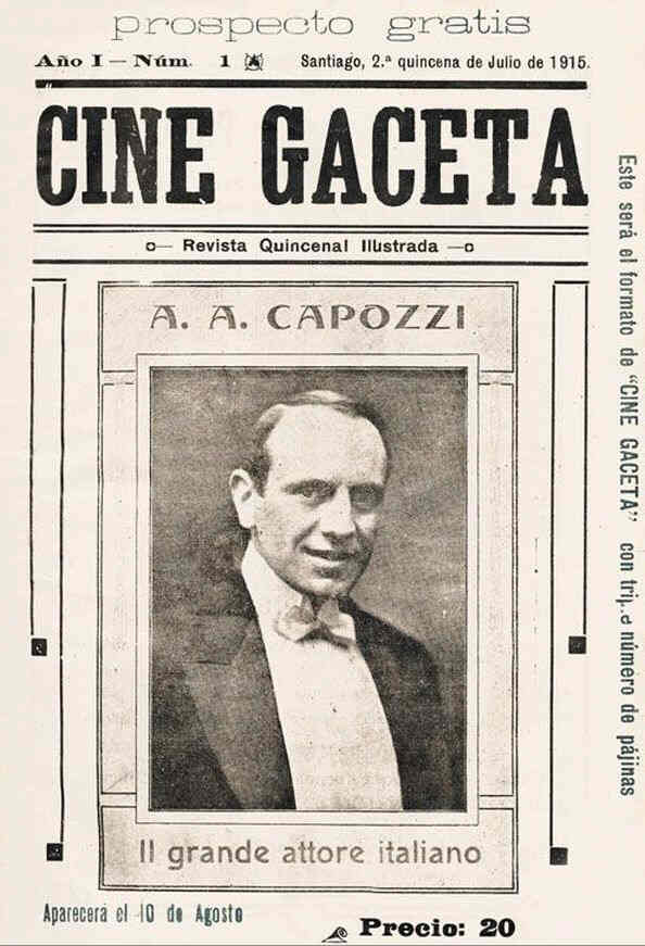 CINE GACETA magazine side cover Issue 1 July 1915