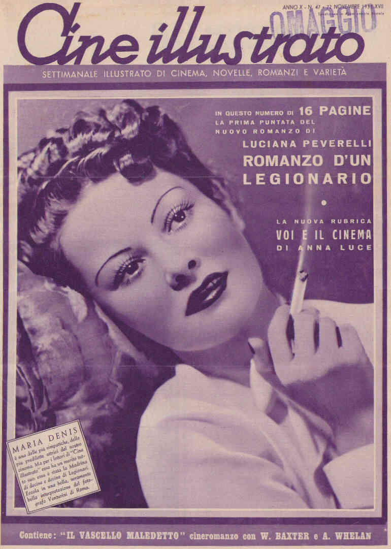 CINE ILLUSTRATO magazine side cover Issue 47 22 November 1938