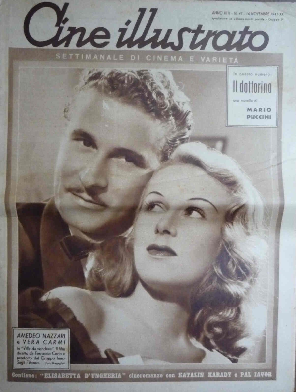 CINE ILLUSTRATO magazine side cover Issue 47 16 November 1941