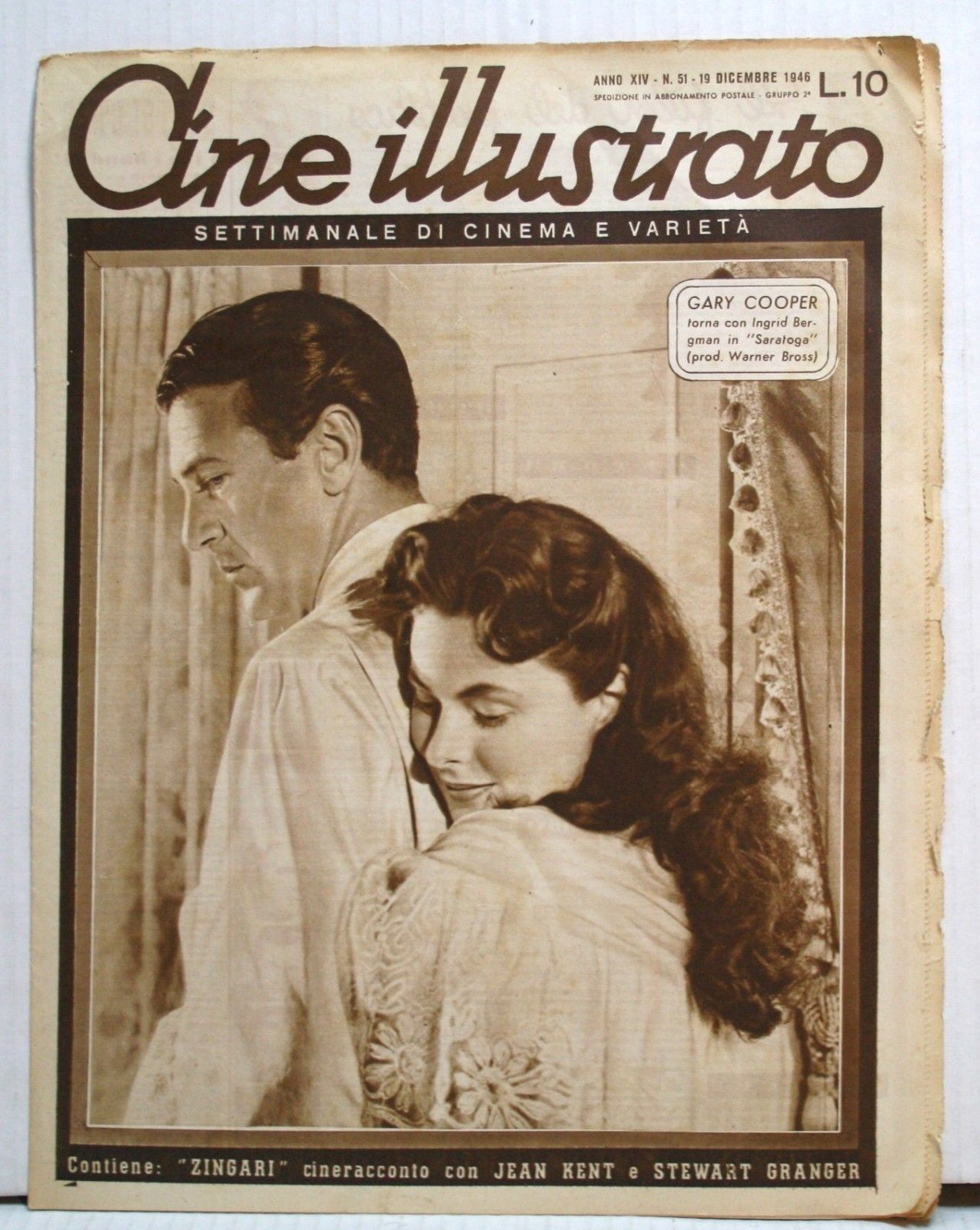 CINE ILLUSTRATO magazine side cover Issue 51 19 December 1946