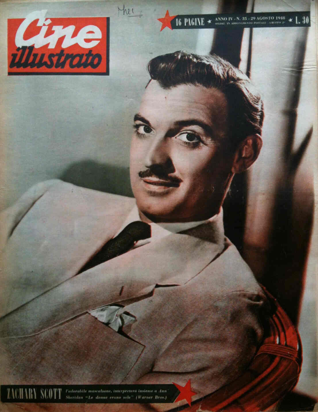 CINE ILLUSTRATO magazine side cover Issue 35 29 August 1948