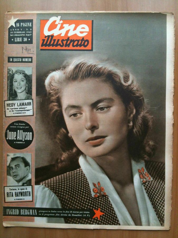 CINE ILLUSTRATO magazine side cover Issue 8 20 February 1949