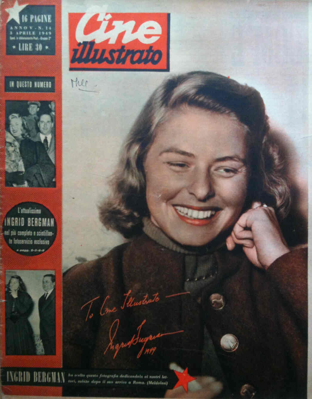 CINE ILLUSTRATO magazine side cover Issue 14 3 April 1949