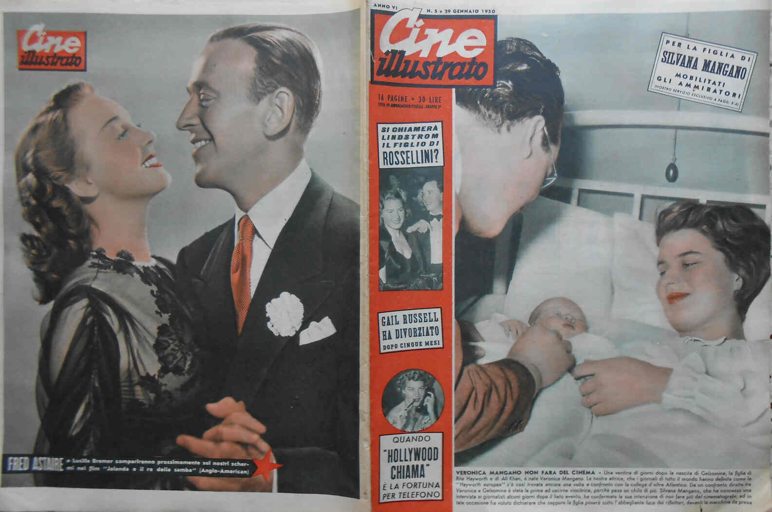 CINE ILLUSTRATO magazine side cover Issue 5 29 January 1950