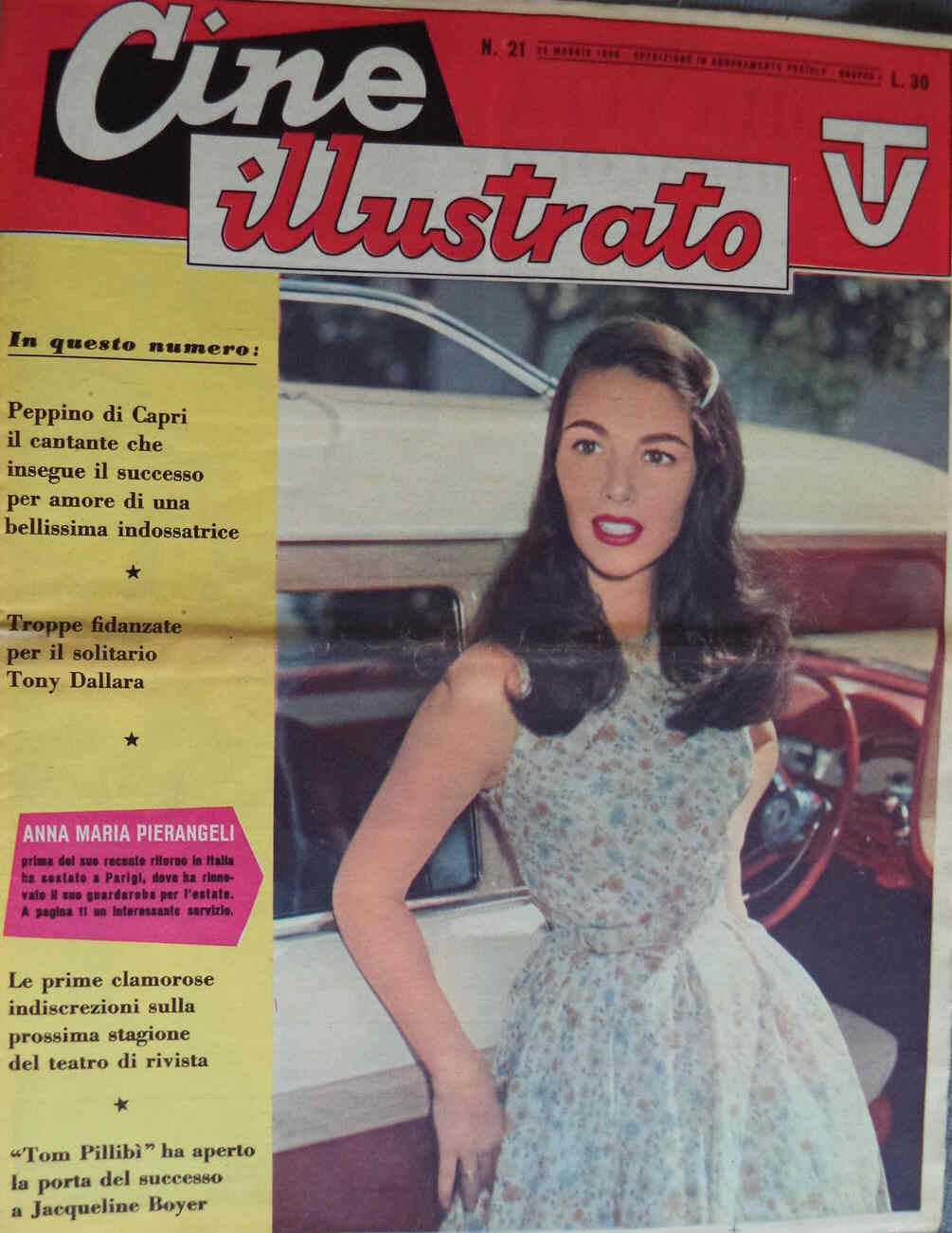 CINE ILLUSTRATO magazine side cover Issue 21 22 May 1960