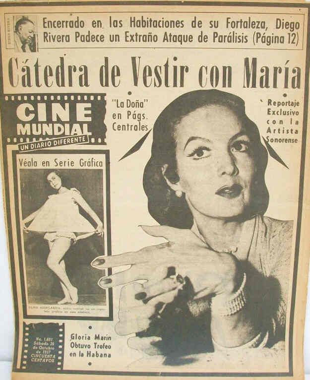 CINE MUNDIAL magazine side cover 26 October 1957