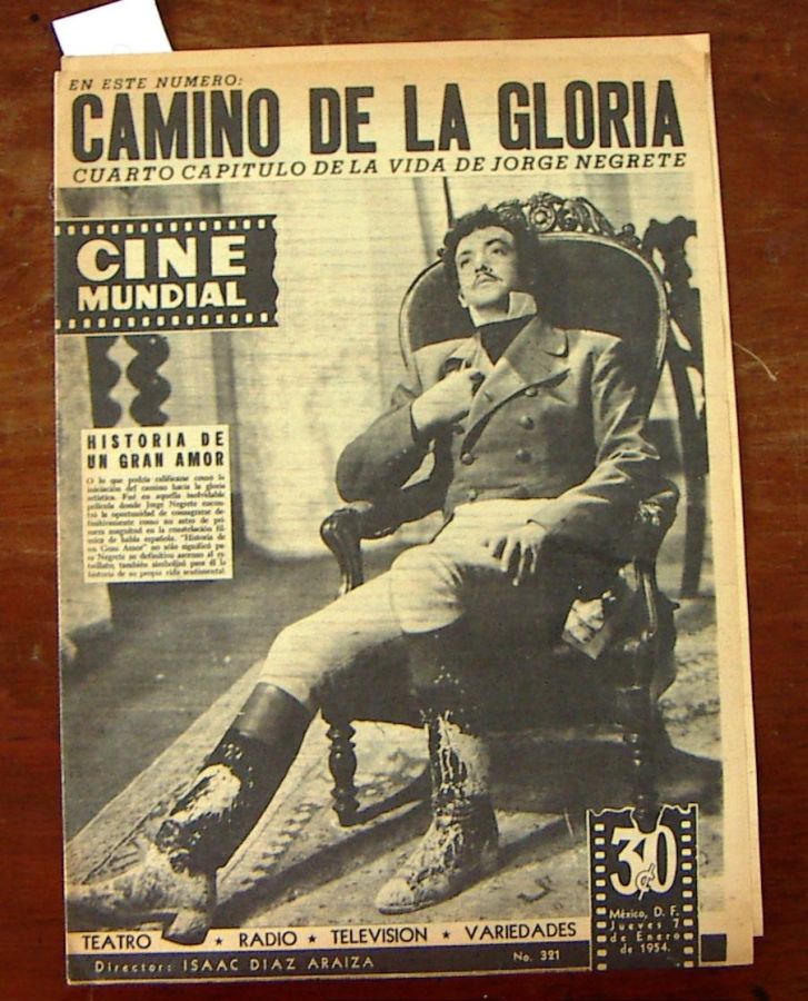 CINE MUNDIAL magazine side cover Issue 321 7 January 1954