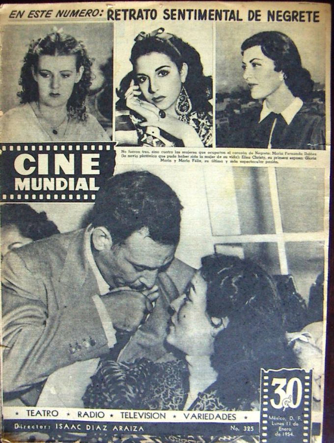 CINE MUNDIAL magazine side cover Issue 325 11 January 1954