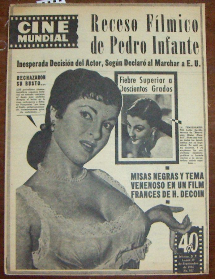 CINE MUNDIAL magazine side cover 19 September 1955