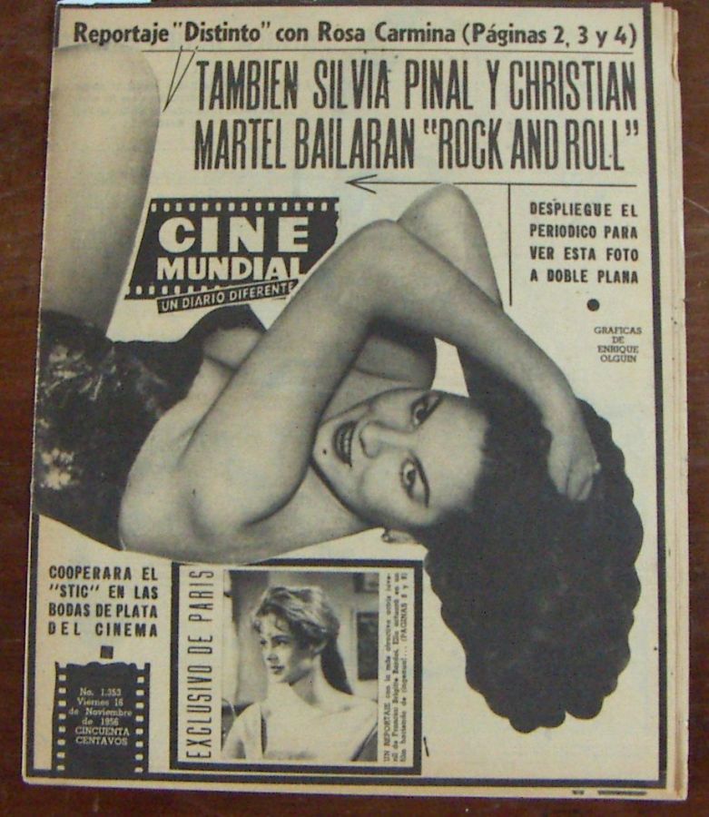 CINE MUNDIAL magazine side cover 16 November 1956