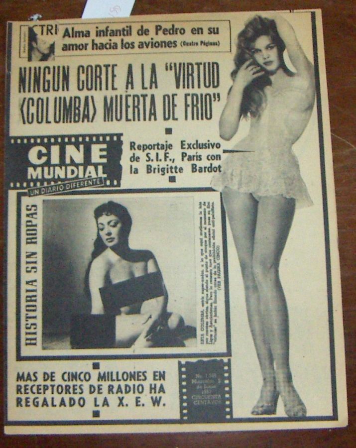CINE MUNDIAL magazine side cover 5 June 1957