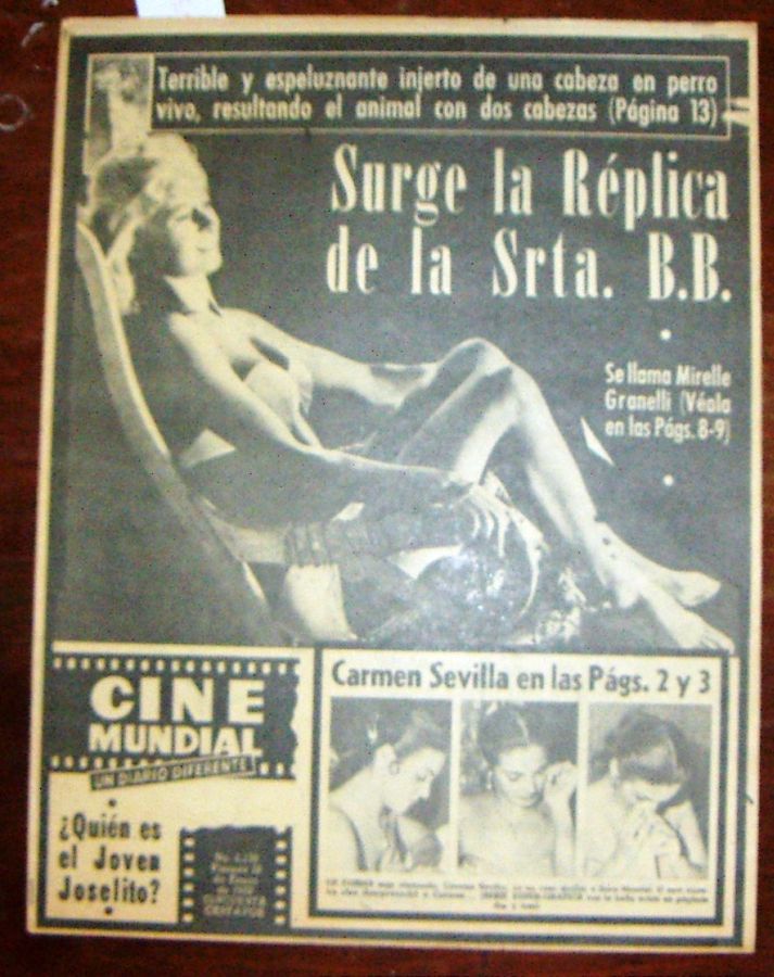 CINE MUNDIAL magazine side cover 16 January 1959
