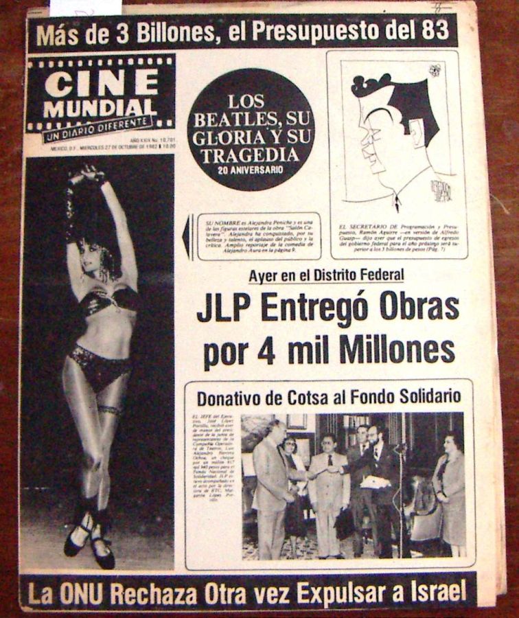 CINE MUNDIAL magazine side cover 27 October 1982