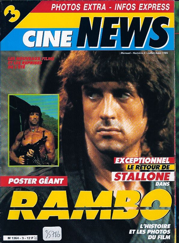 CINE-NEWS magazine side cover Issue 3 July/August 1985