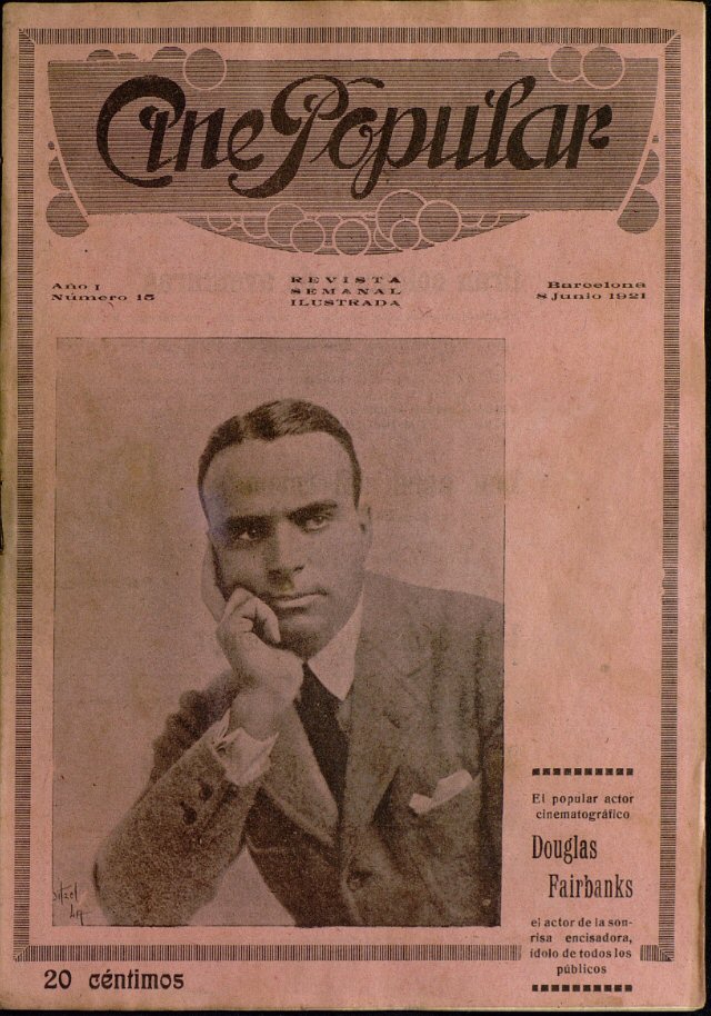 CINE POPULAR magazine side cover Issue 15 8 June 1921