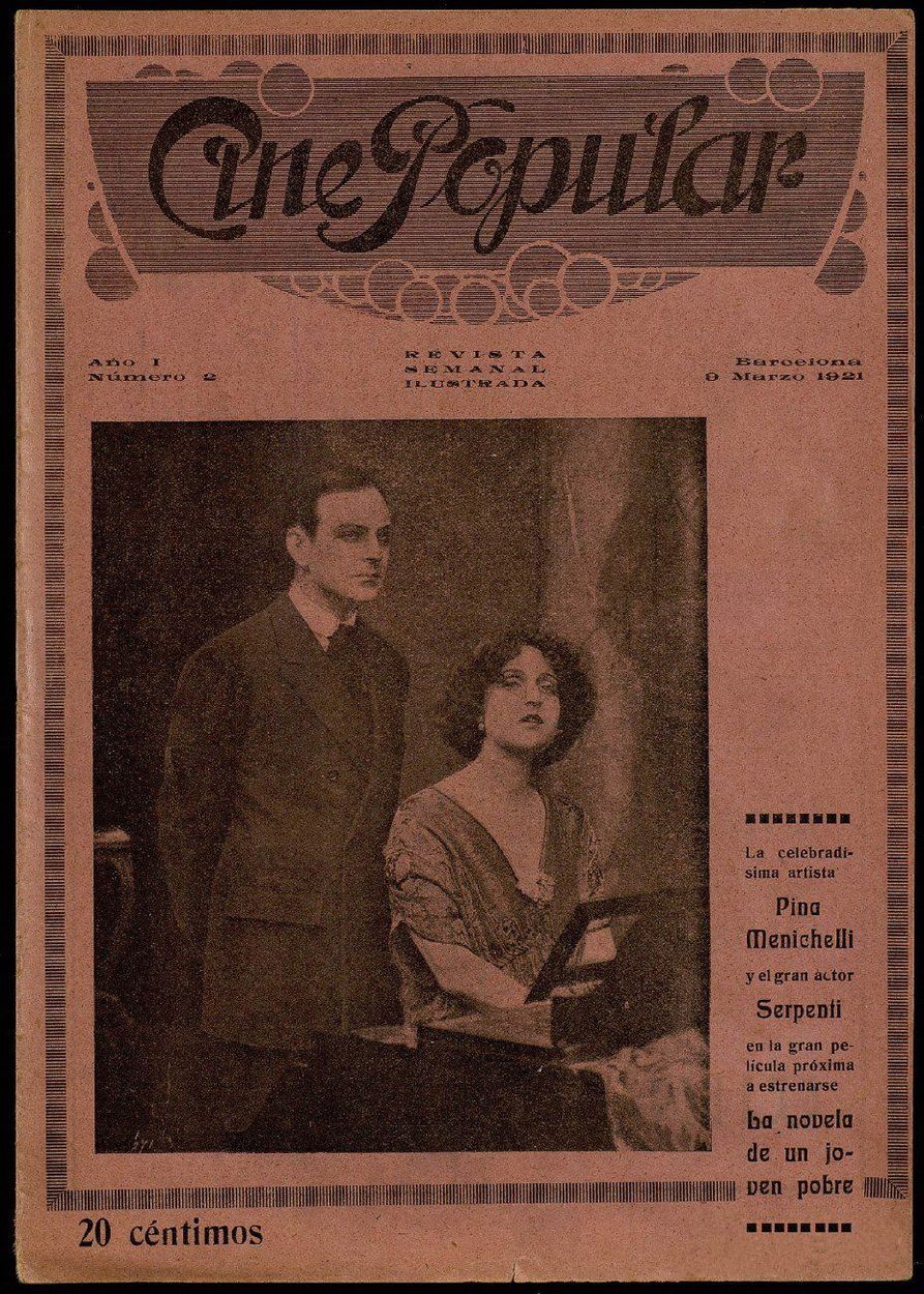 CINE POPULAR magazine side cover Issue 2 9 March 1921