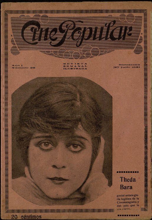 CINE POPULAR magazine side cover Issue 22 27 July 1921