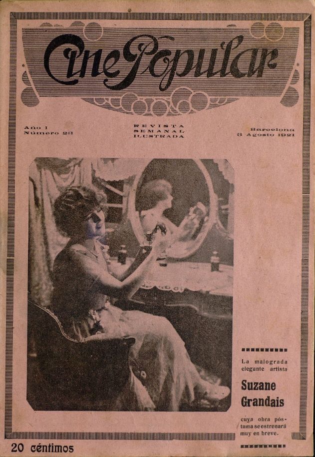 CINE POPULAR magazine side cover Issue 23 3 August 1921