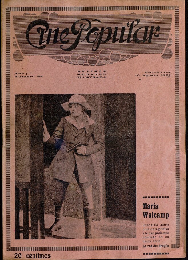 CINE POPULAR magazine side cover Issue 24 10 August 1921