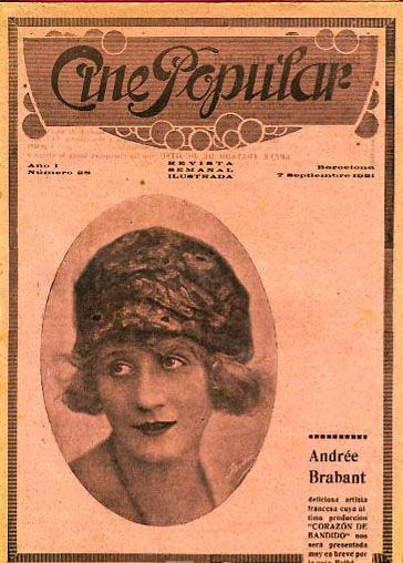 CINE POPULAR magazine side cover Issue 28 7 September 1921