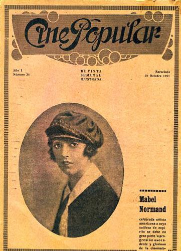 CINE POPULAR magazine side cover Issue 34 19 October 1921