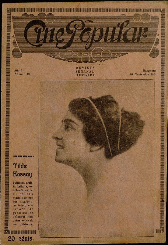 CINE POPULAR magazine side cover Issue 38 16 November 1921