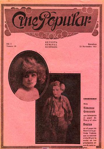 CINE POPULAR magazine side cover Issue 39 23 November 1921