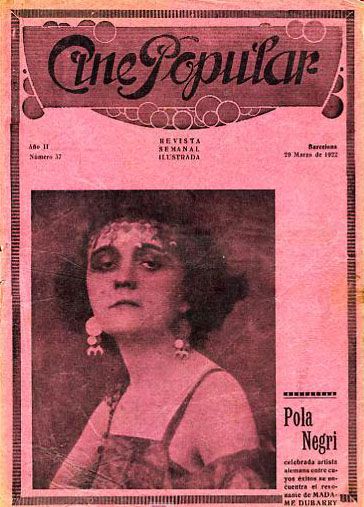 CINE POPULAR magazine side cover Issue 57 29 March 1922