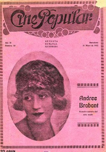 CINE POPULAR magazine side cover Issue 66 31 May 1922